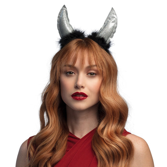 Cornes Diable Glitter avec Cheveux - 5 Coloris Disponibles