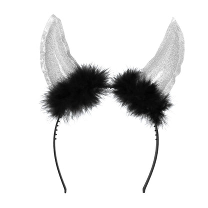 Cornes Diable Glitter avec Cheveux - 5 Coloris Disponibles