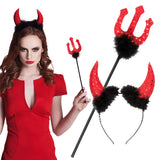 Cornes de Diable Rouge Paillettes - Accessoire Déguisement Halloween