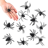 12 Araignées Noires Réalistes - Accessoire Halloween Effrayant