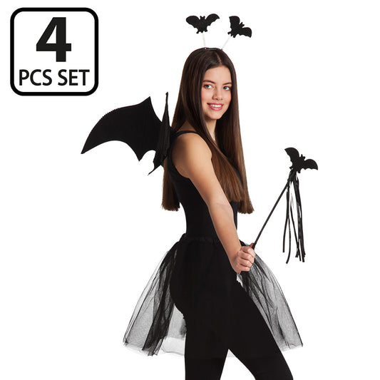 Set Déguisement Chauve-Souris 4 Pièces - Ailes, Tutu & Accessoires