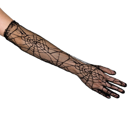 Gants Longs Résille Toile d'Araignée - Accessoire Déguisement