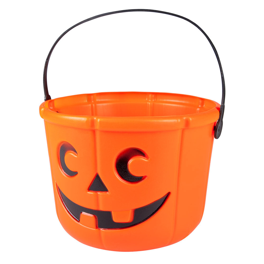 Seau Jack-O'-Lantern Halloween Orange avec Poignée Noire