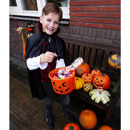 Seau Jack-O'-Lantern Halloween Orange avec Poignée Noire