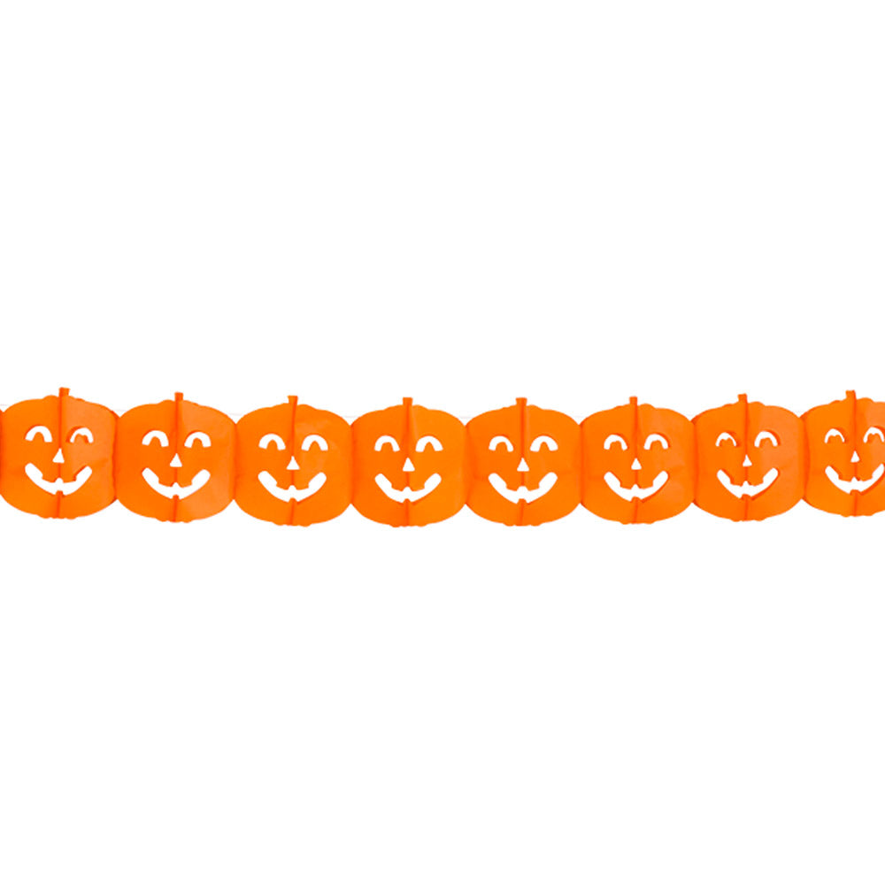 Guirlande Citrouilles Halloween - 8 Têtes Souriantes Décoratives