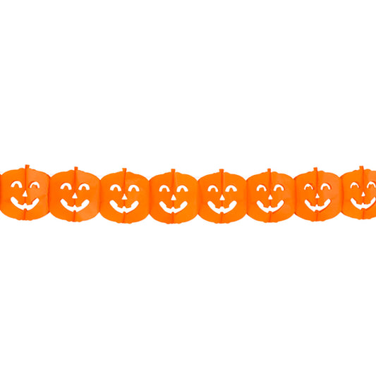 Guirlande Citrouilles Halloween - 8 Têtes Souriantes Décoratives