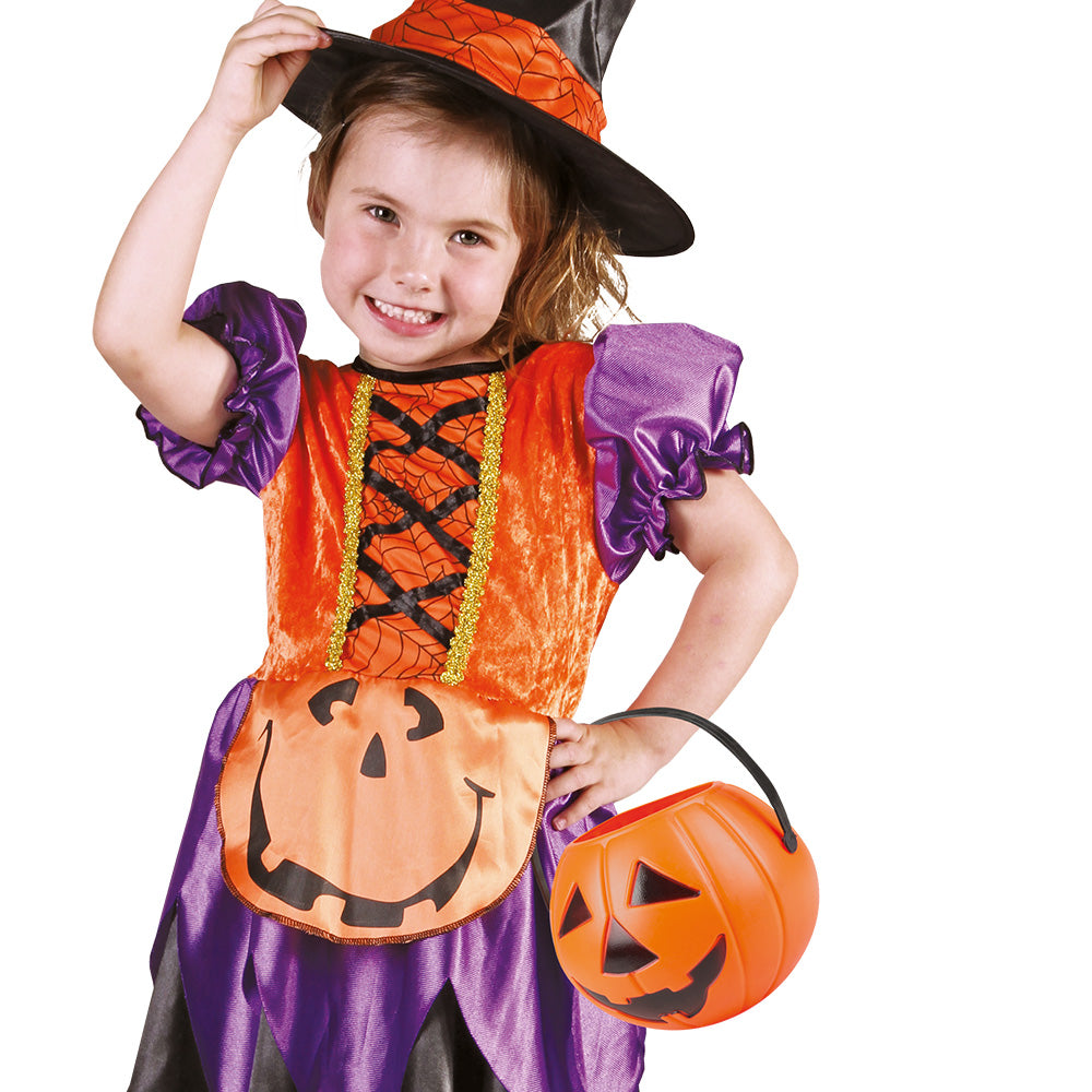 Déguisement Sorcière Halloween Enfant - Robe Citrouille avec Chapeau