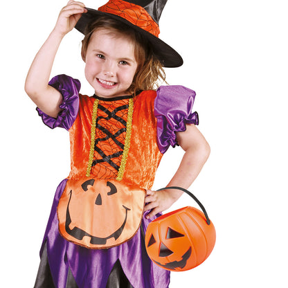Déguisement Sorcière Halloween Enfant - Robe Citrouille avec Chapeau