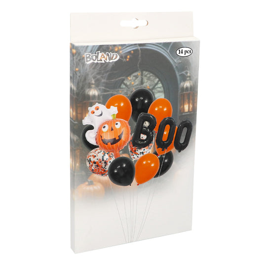 Ballons Hélium Halloween Boo - 14 pcs Décoration Fête