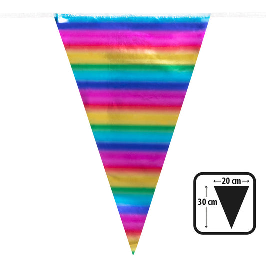 Guirlande Fanions Arc-en-ciel 10m - Décoration Fête Colorée