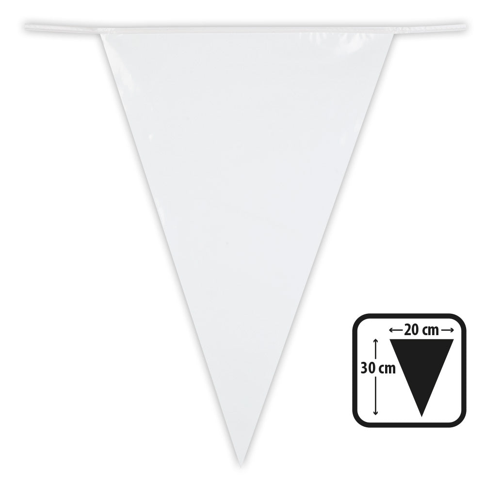 Guirlande Fanions Blanc 20cm - Décoration Fêtes & Événements