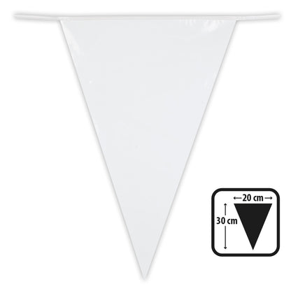 Guirlande Fanions Blanc 20cm - Décoration Fêtes & Événements