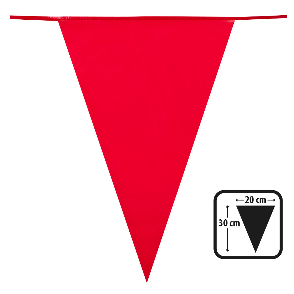 Banderole Fanions Triangulaires Rouge 20×30cm - Décoration Fête
