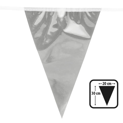 Banderole Fanions Triangulaires Gris 20x30cm - Décoration Fête