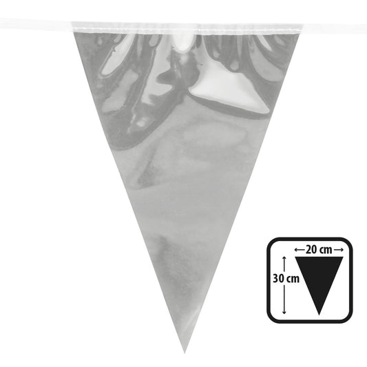 Banderole Fanions Triangulaires Gris 20x30cm - Décoration Fête