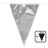 Banderole Fanions Triangulaires Gris 20x30cm - Décoration Fête