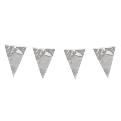 Banderole Fanions Triangulaires Gris 20x30cm - Décoration Fête