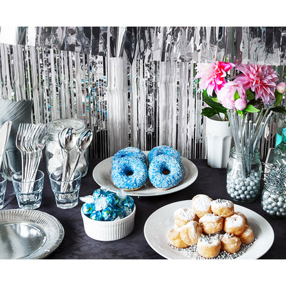 Frange Pailletée Argent - Décoration de Fête Scintillante