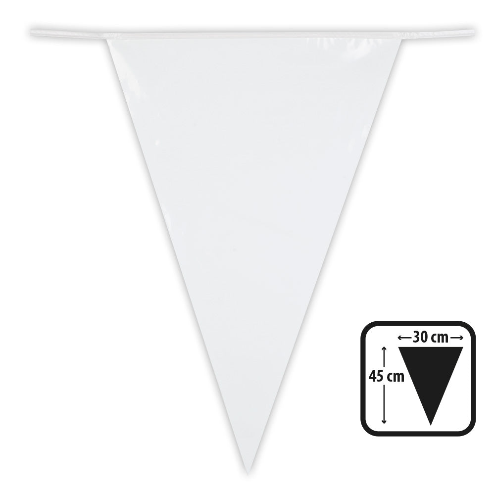 Guirlande de Fanions Blanc 30 cm - Décoration de Fête