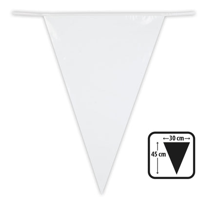 Guirlande de Fanions Blanc 30 cm - Décoration de Fête