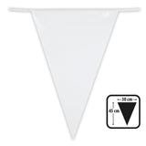 Guirlande de Fanions Blanc 30 cm - Décoration de Fête