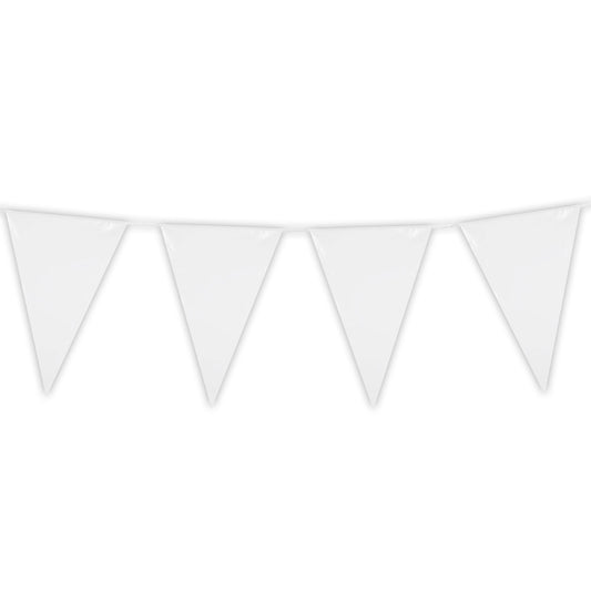 Guirlande de Fanions Blanc 30 cm - Décoration de Fête