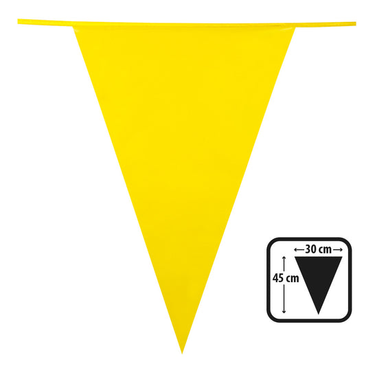 Guirlande Fanions Triangulaires Jaune 30cm - Décoration Fête