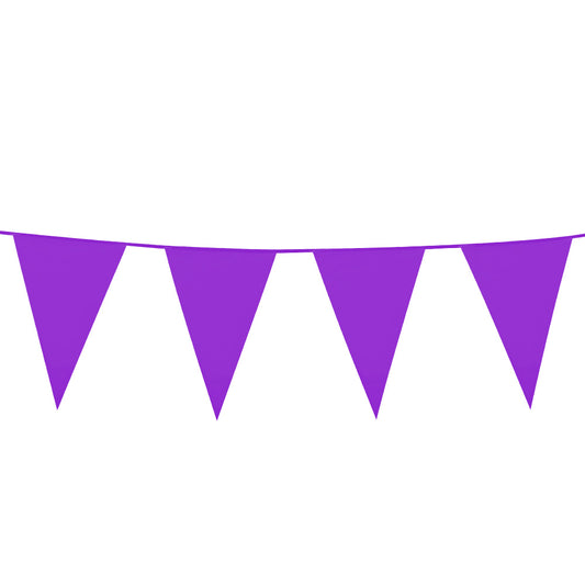 Guirlande de fanions violets 30 cm x 45 cm décoration fête