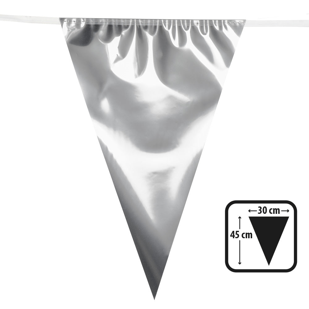 Guirlande Triangles Argentés 30cm - Déco Fête Élégante
