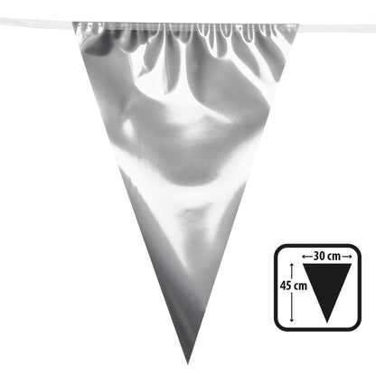 Guirlande Triangles Argentés 30cm - Déco Fête Élégante