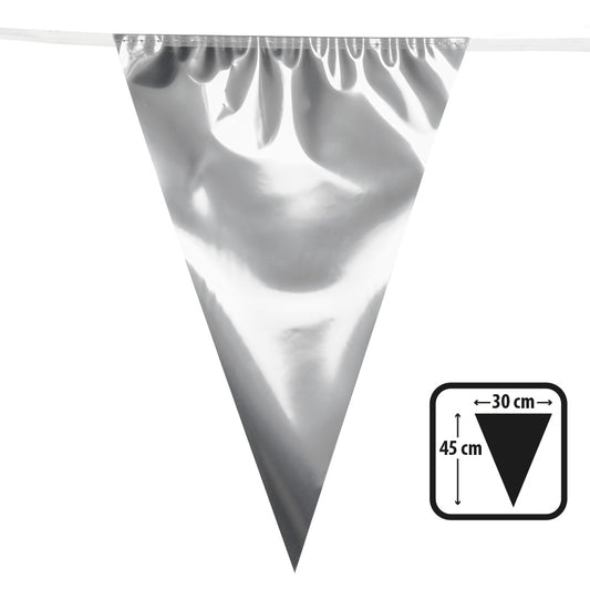 Guirlande Triangles Argentés 30cm - Déco Fête Élégante