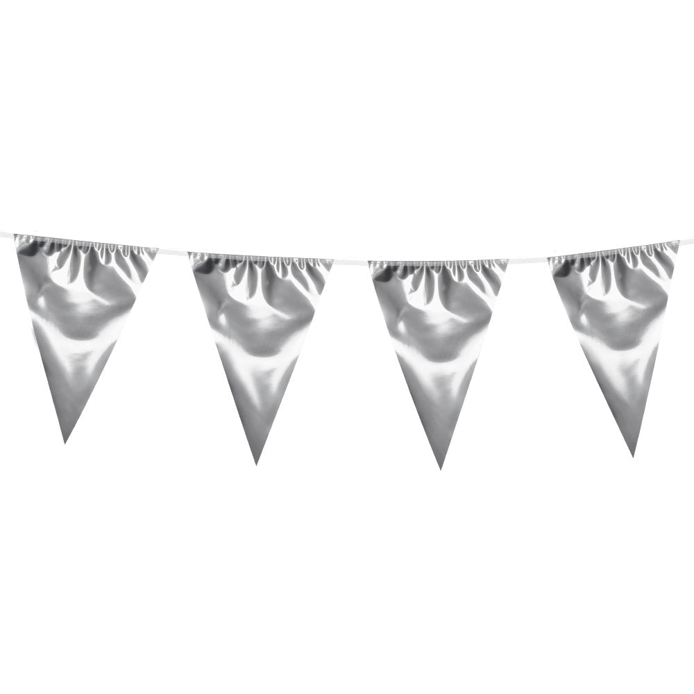Guirlande Triangles Argentés 30cm - Déco Fête Élégante