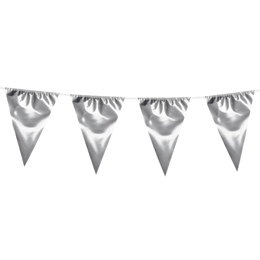 Guirlande Triangles Argentés 30cm - Déco Fête Élégante