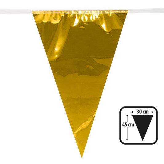 Guirlande Fanions Or Métallisé 30cm - Décoration Fête