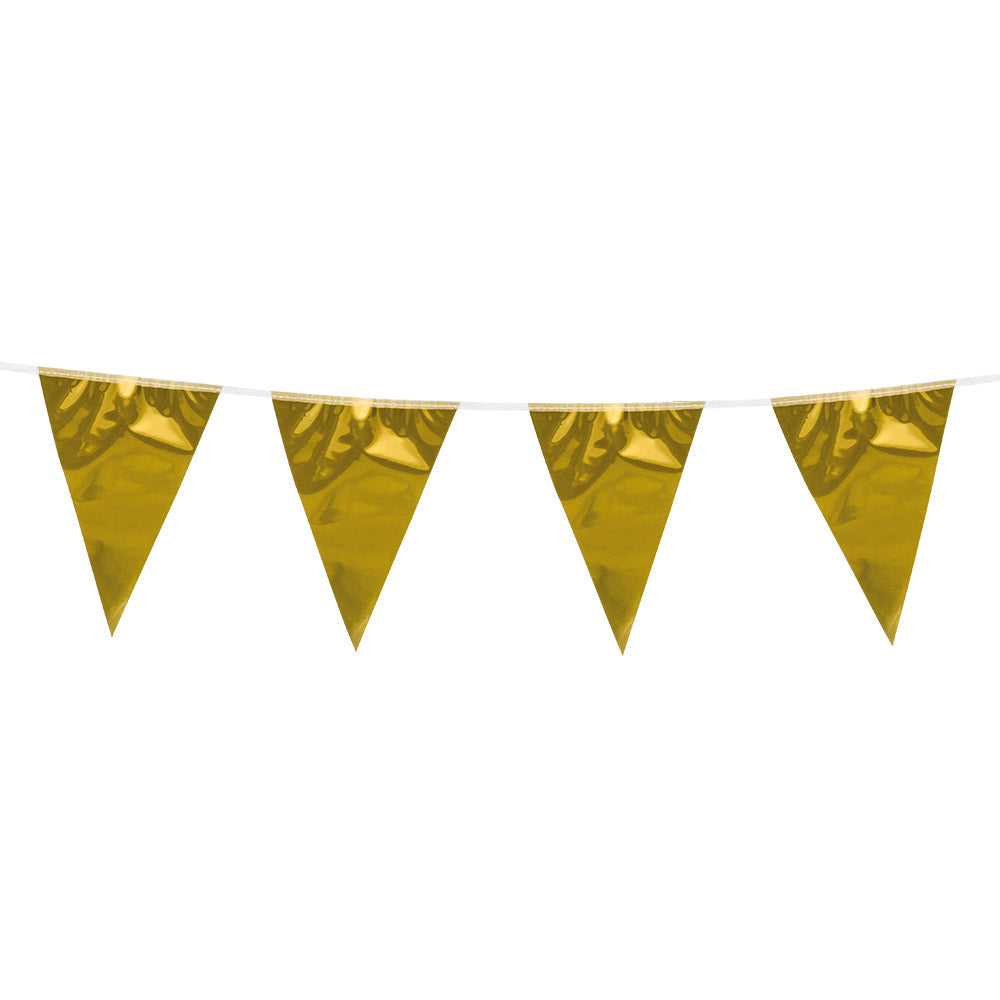 Guirlande Fanions Or Métallisé 30cm - Décoration Fête