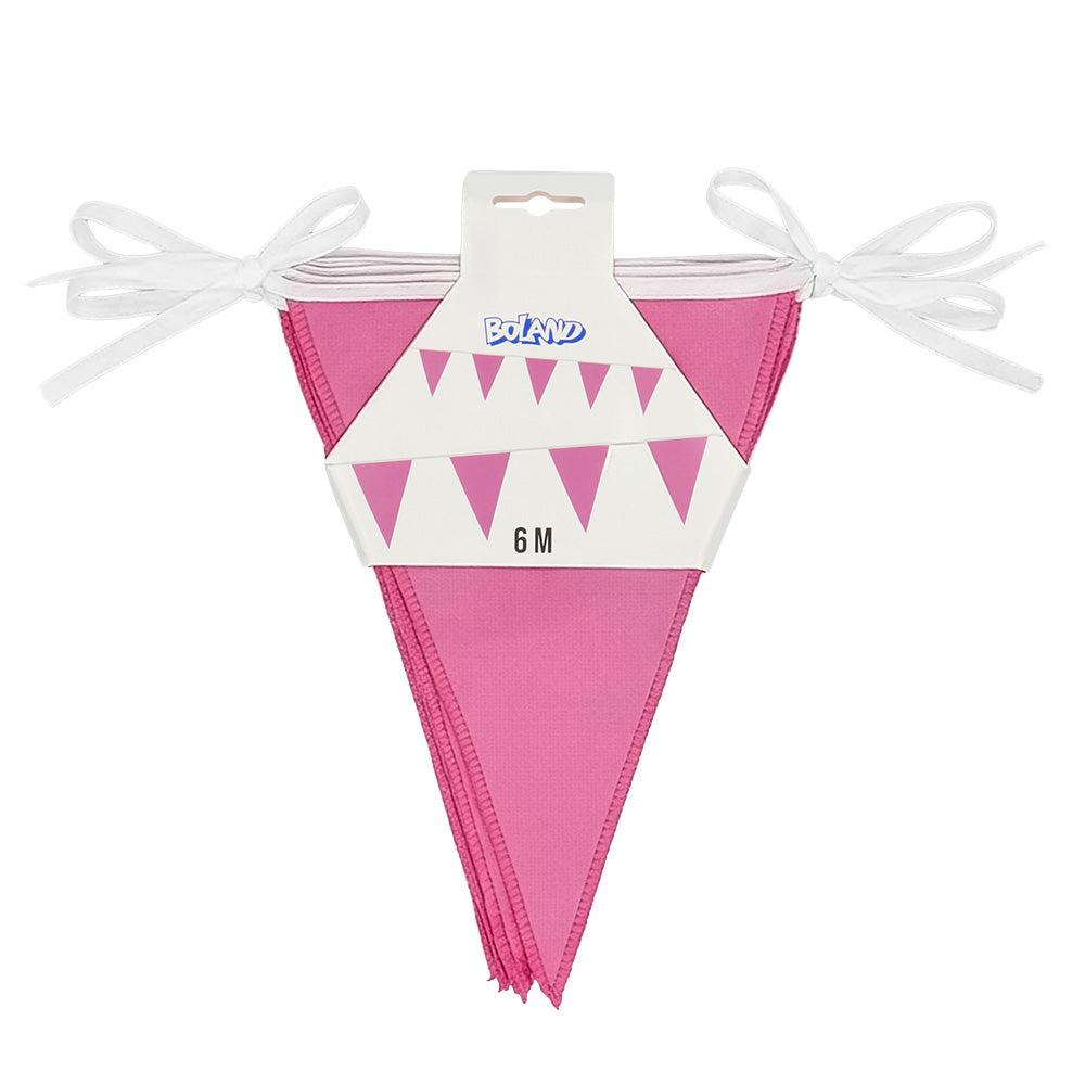 Guirlande Fanions Rose 6m - Décoration Fête Anniversaire