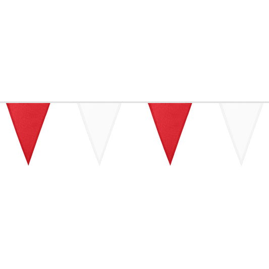 Guirlande Fanions Triangulaires Rouge et Blanc 6M