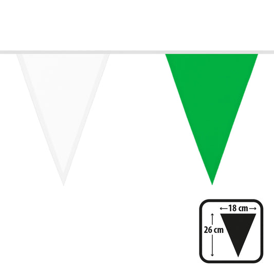 Guirlande Fanions Vert et Blanc 6M - Décoration Fête