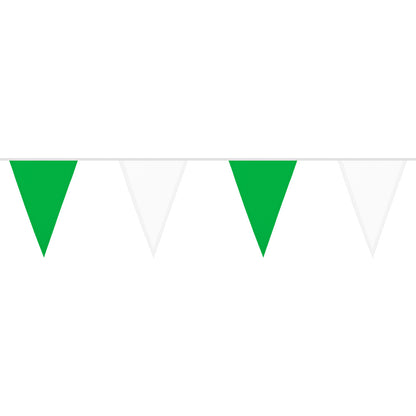 Guirlande Fanions Vert et Blanc 6M - Décoration Fête