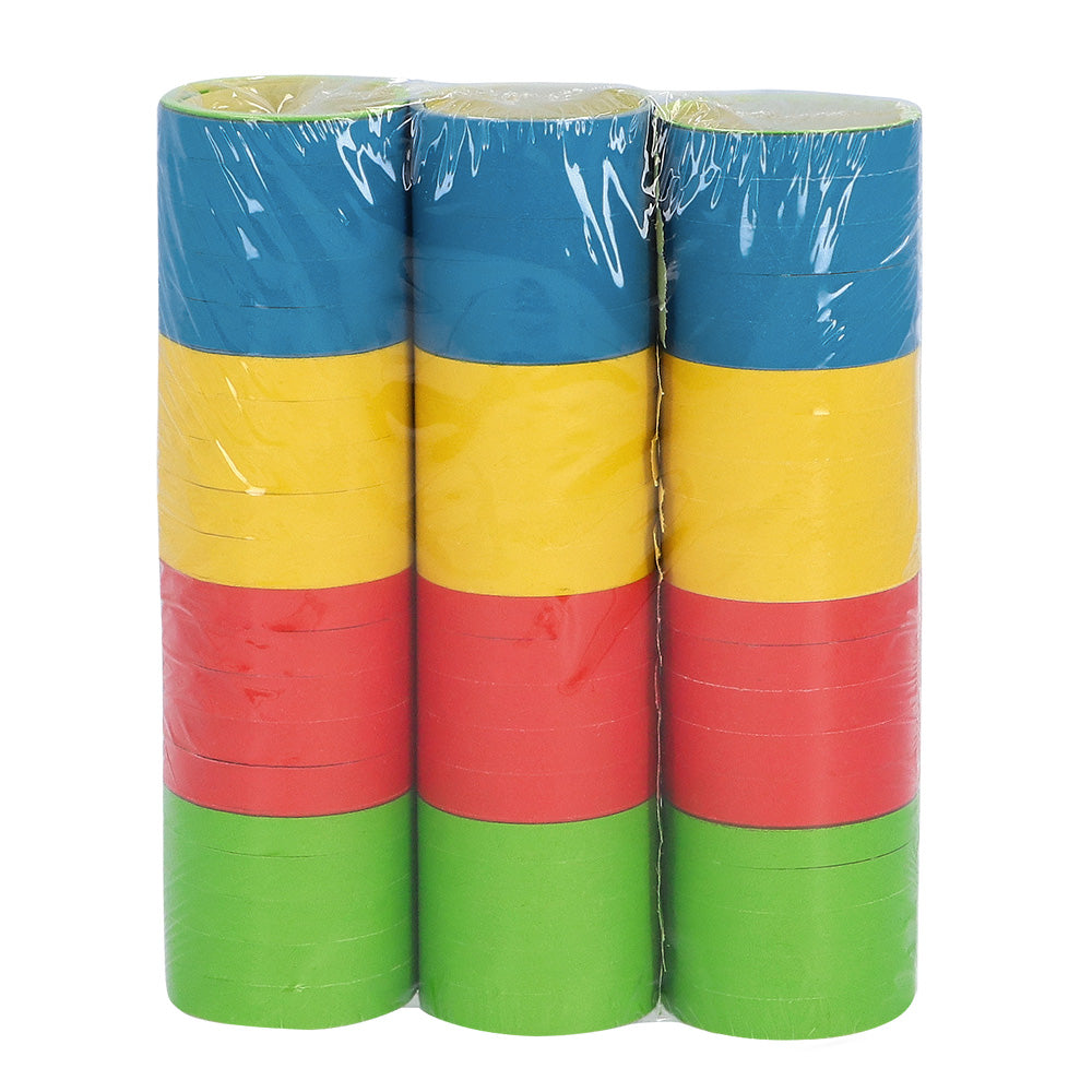 Lot 3 Rouleaux de Ruban Adhésif Multicolore Bleu Jaune Rouge Vert