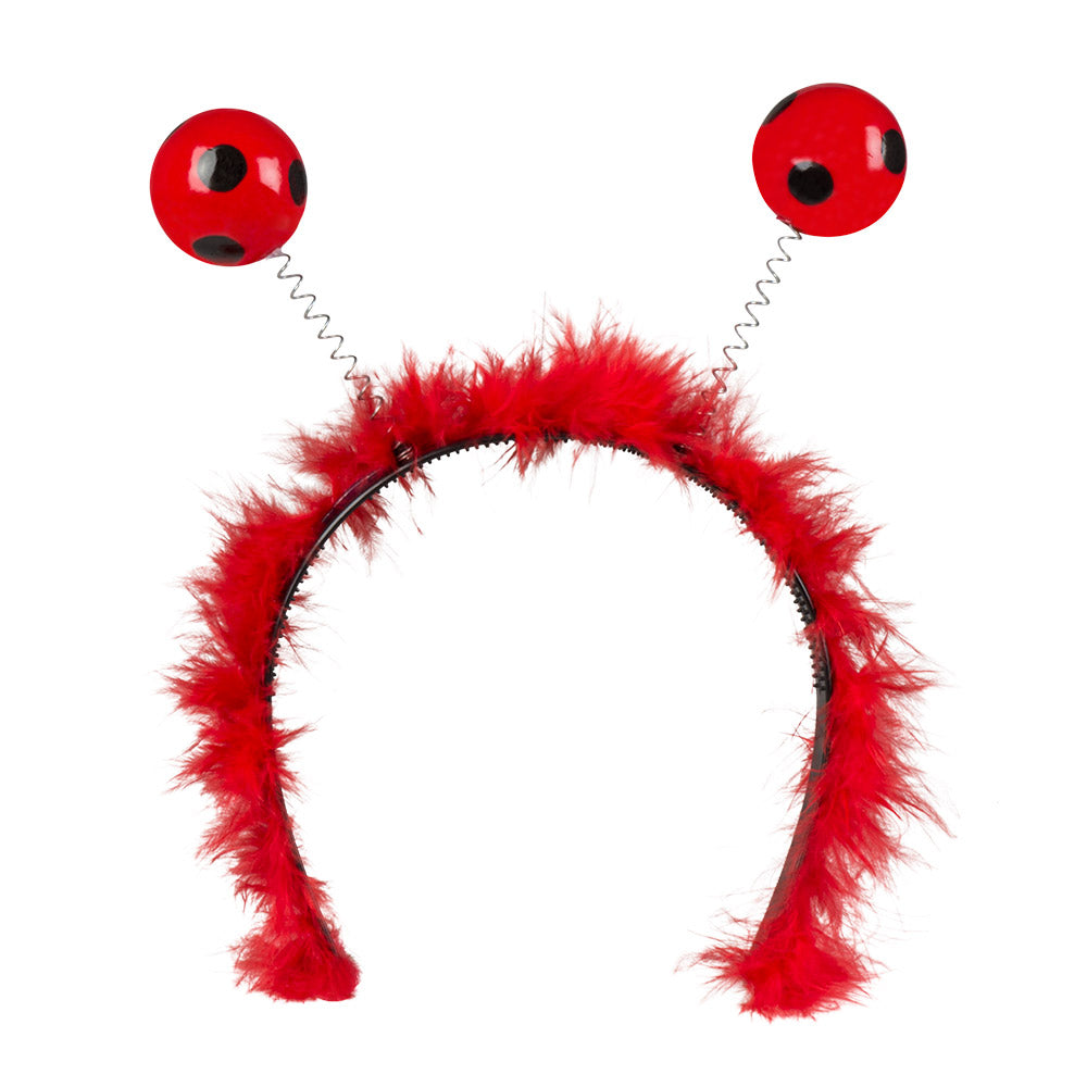 Serre-tête Coccinelle Rouge avec Antennes Ressort