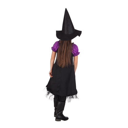 Déguisement Sorcière Enfant Noir et Violet avec Chapeau