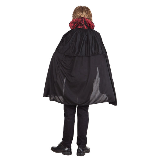 Déguisement Vampire Enfant avec Cape Noire et Jabot Rouge