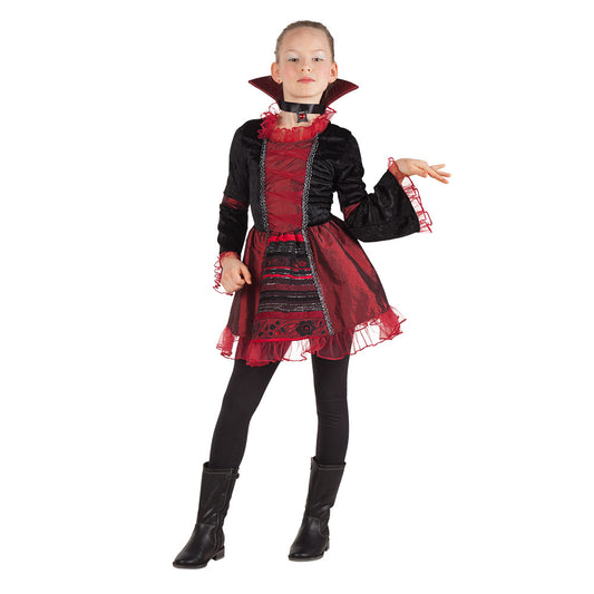 Déguisement Vampire Enfant Luxe - Robe Rouge et Noire