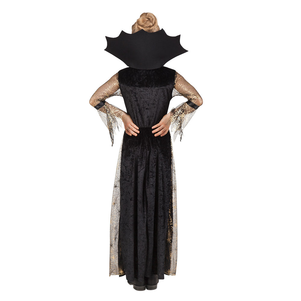 Déguisement Vampire Enfant Luxe - Robe Noire & Cape Dorée