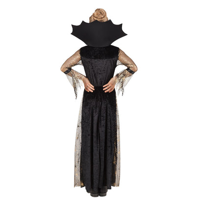 Déguisement Vampire Enfant Luxe - Robe Noire & Cape Dorée