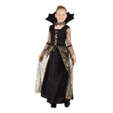 Déguisement Vampire Enfant - Robe Noire et Dorée avec Col