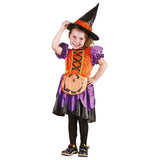 Déguisement Sorcière Enfant Orange et Noir Halloween