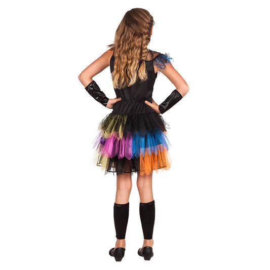 Déguisement Squelette Coloré Fille Halloween - Tutu Arc-en-ciel