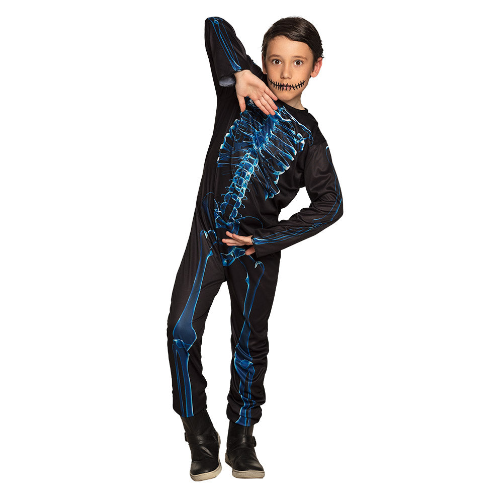 Déguisement Squelette Enfant Combinaison Néon Bleu